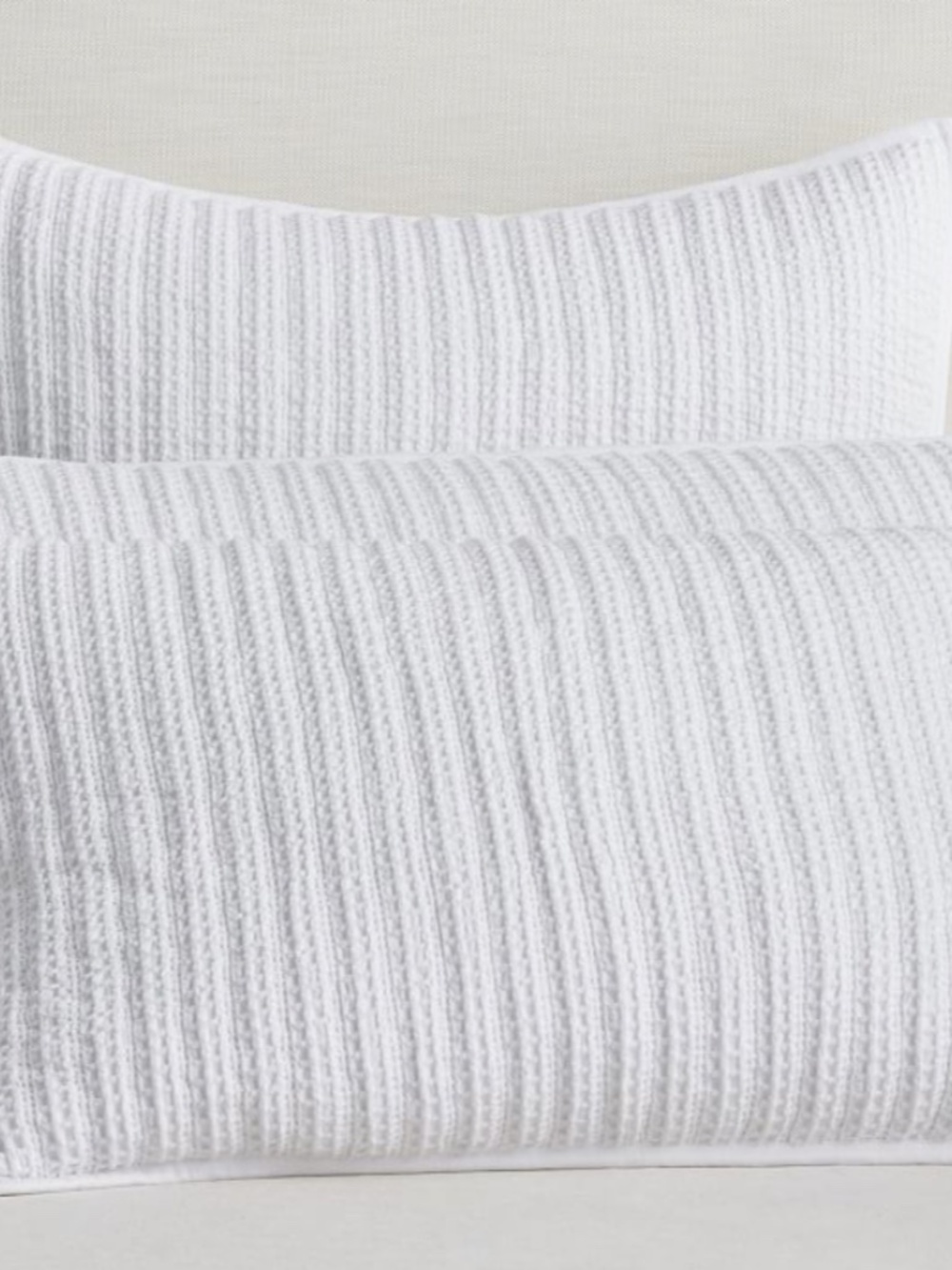 2 Pottery Barn Ivory Honeycomb Quilted Sham 26x20"